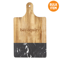 Black Marble and Wood Cutting Board